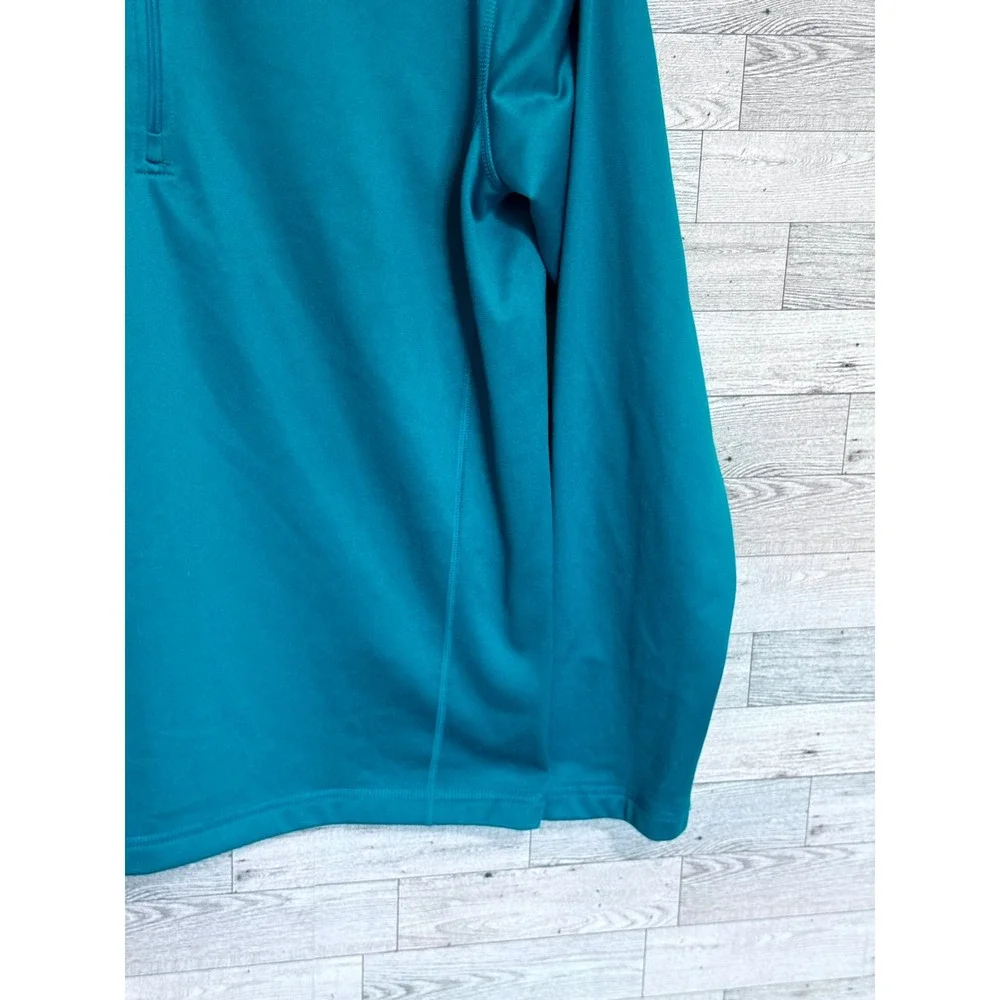 The North Face Mens Quarter Zip Pullover Teal Blue Long Sleeve Active Top Size M
